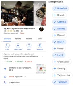 Demonstrate Dining Options