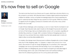 Free Google Shopping lisitngs